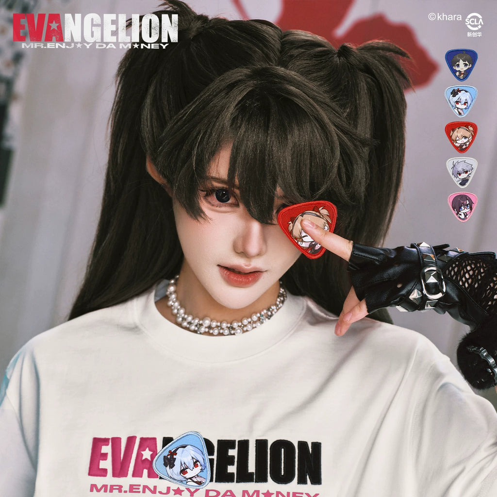 MEDMxEVA NEVER END Series Q-Version Character Velcro Short Sleeve Printed Logo Casual Round Neck T-shirt Trendy
