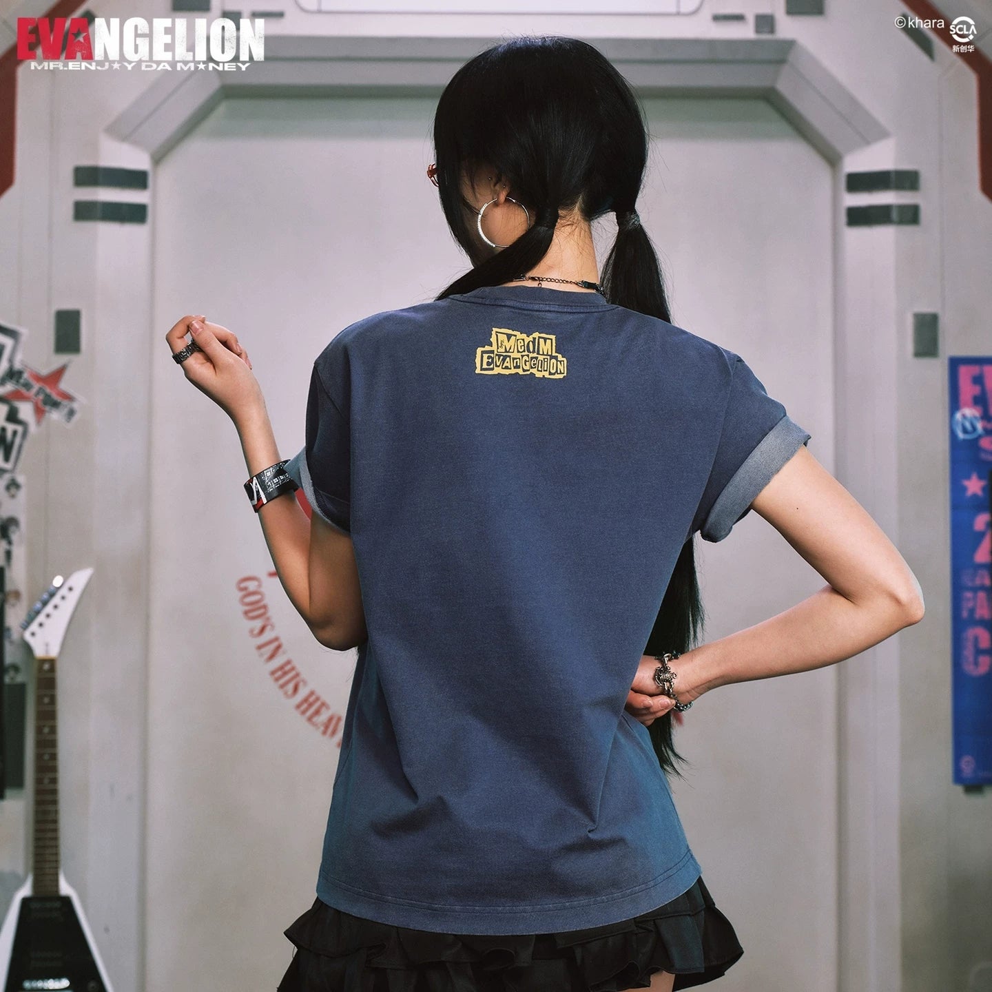 MEDMxEVA NEVER END series body washed and worn casual round neck short sleeved shirt worn and loose T-shirt trendy