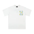 MEDM four character creative logo heavyweight three-dimensional daisy embroidery short sleeved T-shirt men's trendy brand couple half sleeved T-shirt