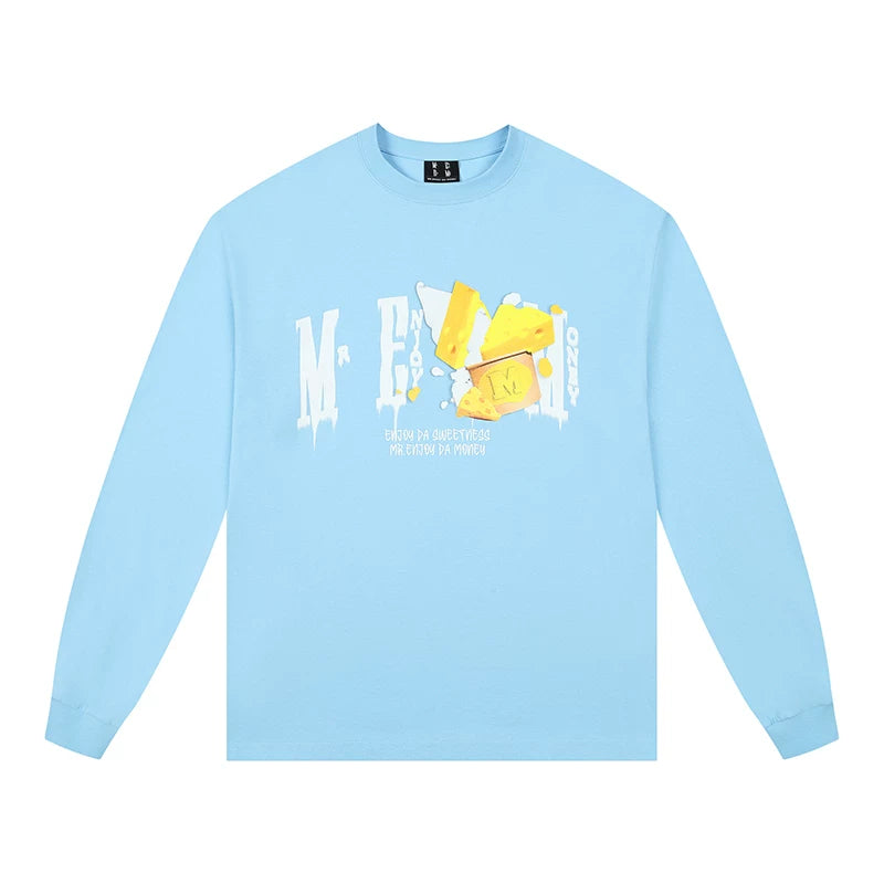 MEDM cake series long sleeved T-shirt unisex autumn versatile top American hip-hop loose casual T-shirt