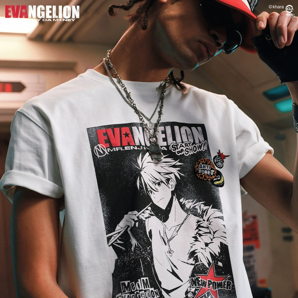 MEDMxEVA NEVER END series character posters made old casual round neck short sleeved personalized versatile T-shirt trend