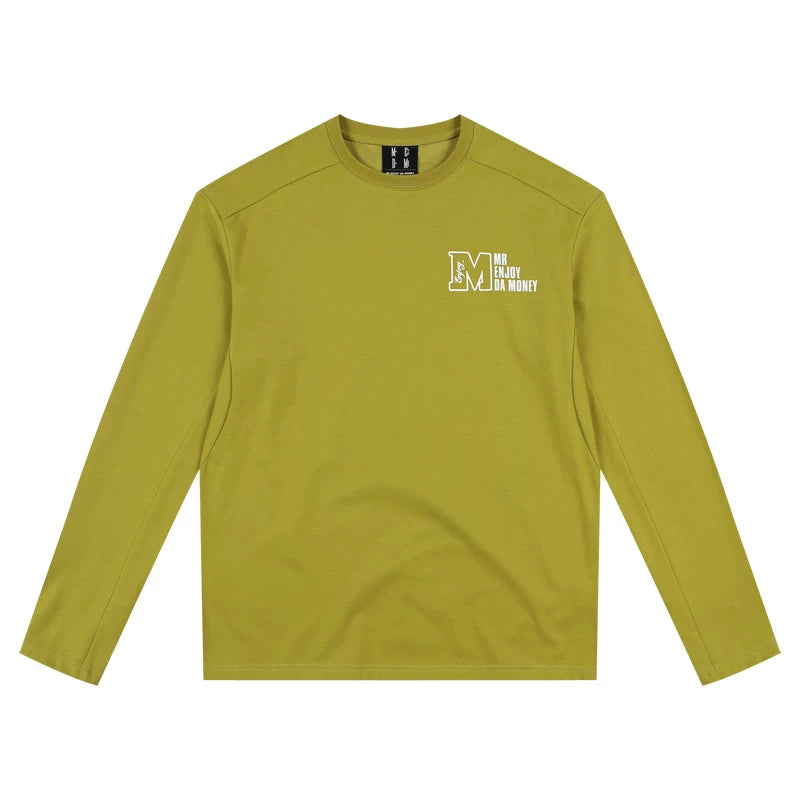 MEDM26SS Cool Quick Drying Long Sleeve T-shirt for Men and Women, Autumn Trendy Brand American Retro Loose Casual T-shirt