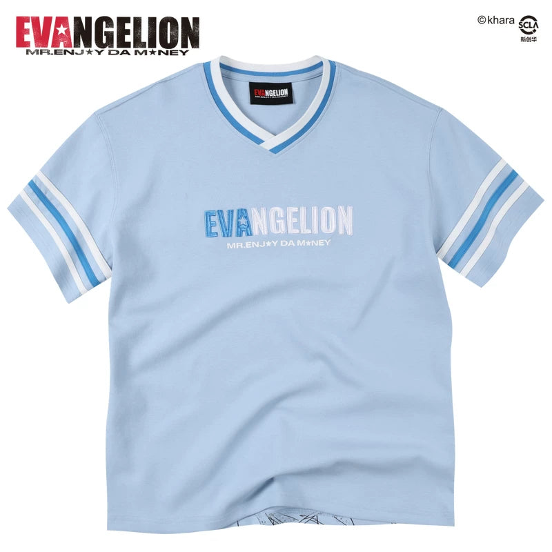 MEDMxEVA NEVER END series character sketch style embroidered print short sleeved personalized casual jersey T-shirt