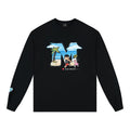 MEDM x NEWMASUS collaboration seaside coconut tree print casual round neck long sleeved T-shirt trendy couple top