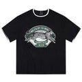 MEDM tricolor vintage printed cheetah pattern American casual short sleeved street trendy round neck pure cotton T-shirt for men and women