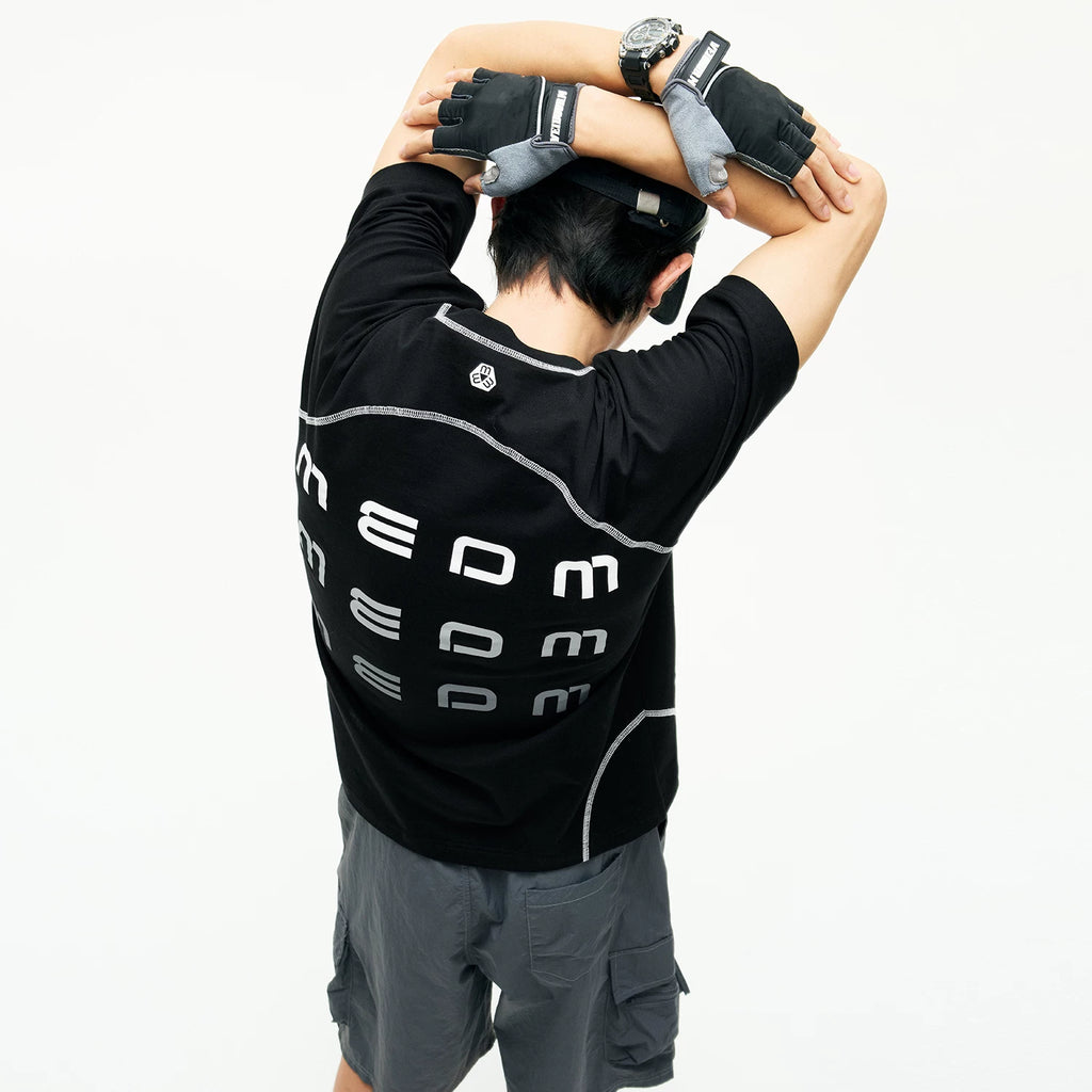 MEDM Racing Sports Series Loose Shoulder T-shirt Street Luxury Men's and Women's Breathable Casual Color Contrast Short Sleeve Summer