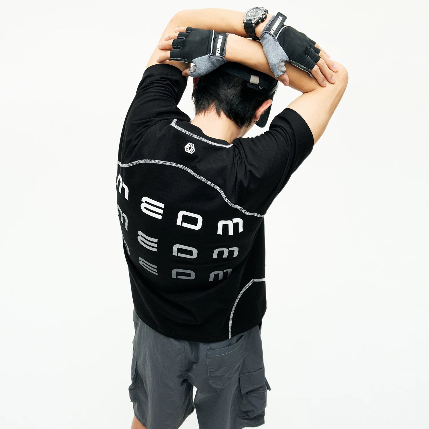 MEDM Racing Sports Series Loose Shoulder T-shirt Street Luxury Men's and Women's Breathable Casual Color Contrast Short Sleeve Summer