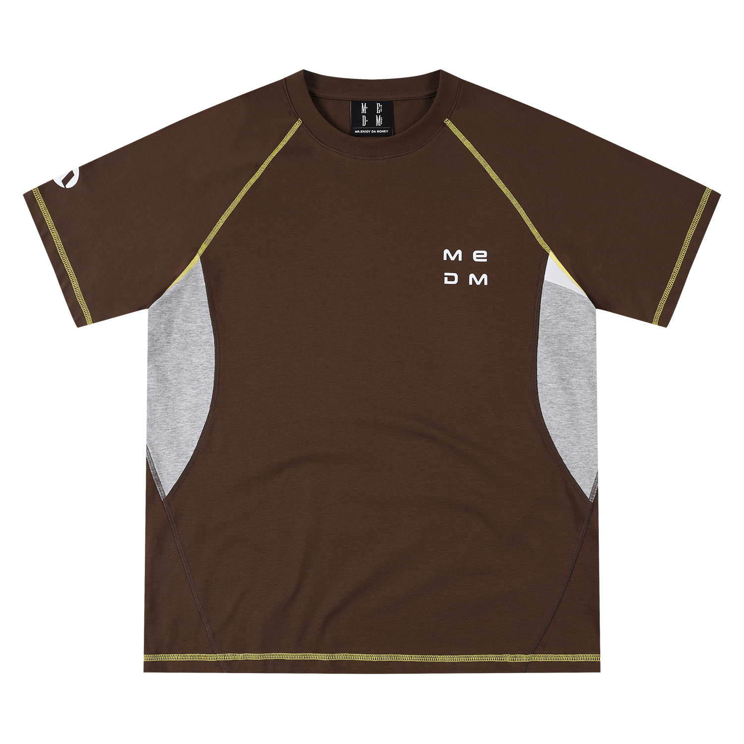 MEDM Ripple Gradient Letter Printed Casual Round Neck T-shirt Trendy Sports Wind Speed Dry Breathable Short Sleeve Half Sleeve Summer