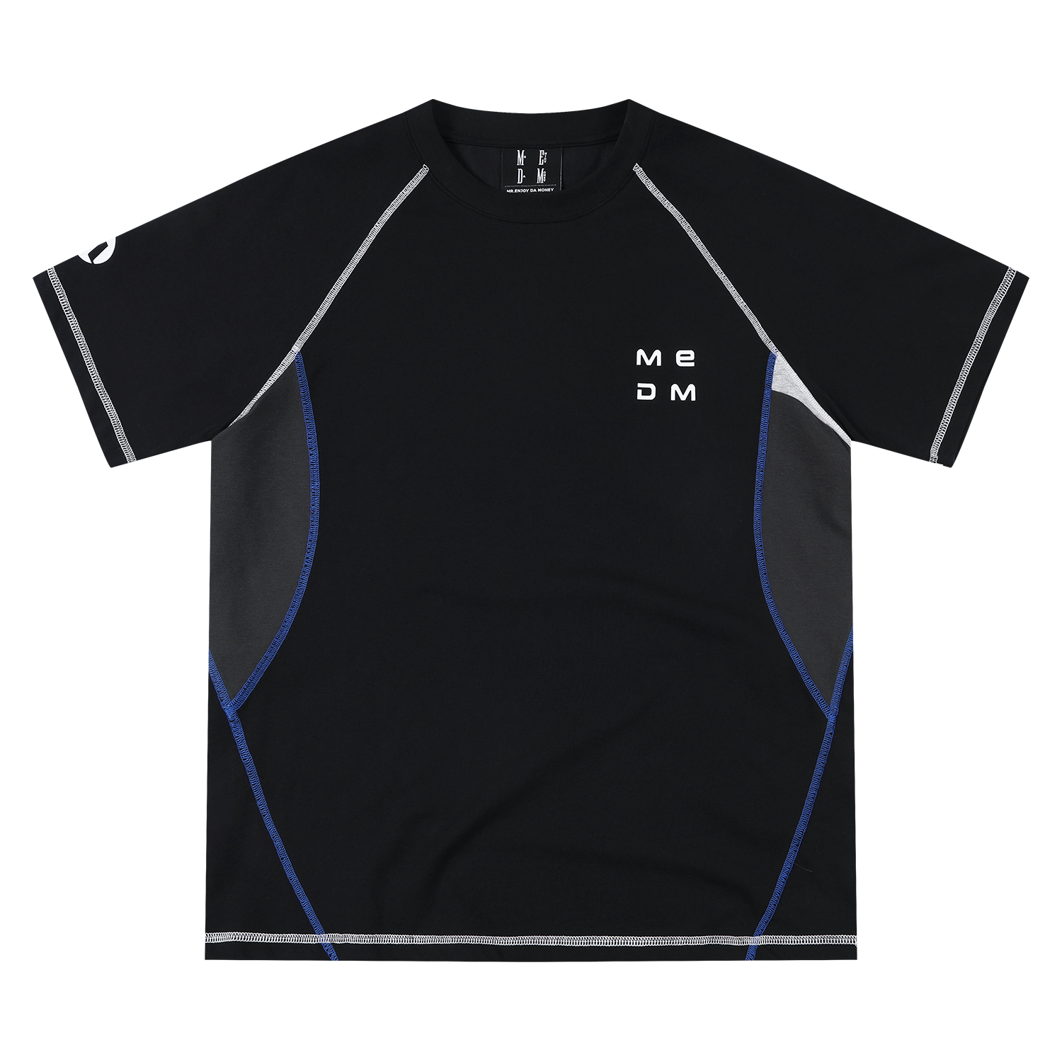 MEDM Ripple Gradient Letter Printed Casual Round Neck T-shirt Trendy Sports Wind Speed Dry Breathable Short Sleeve Half Sleeve Summer