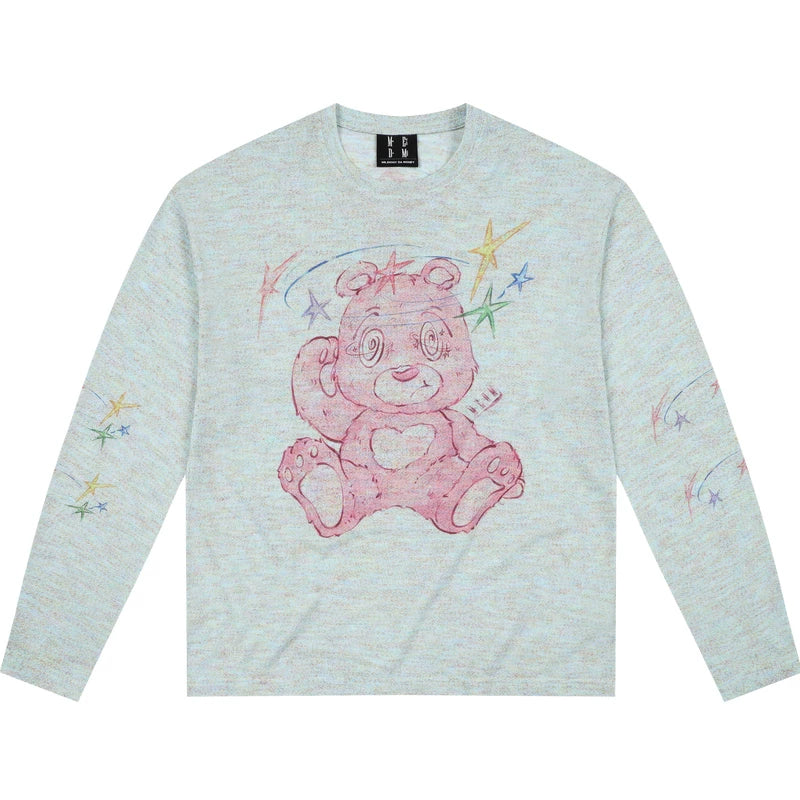 MEDM Dazzling Bear Series Printed Casual Long Sleeve Hoodie Trendy Skin friendly Breathable Round Neck Couple Top Autumn