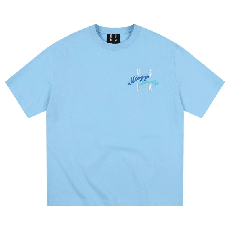 MEDM26SS four-color Tencel velvet body letter short sleeved men's summer new T-shirt American minimalist top t