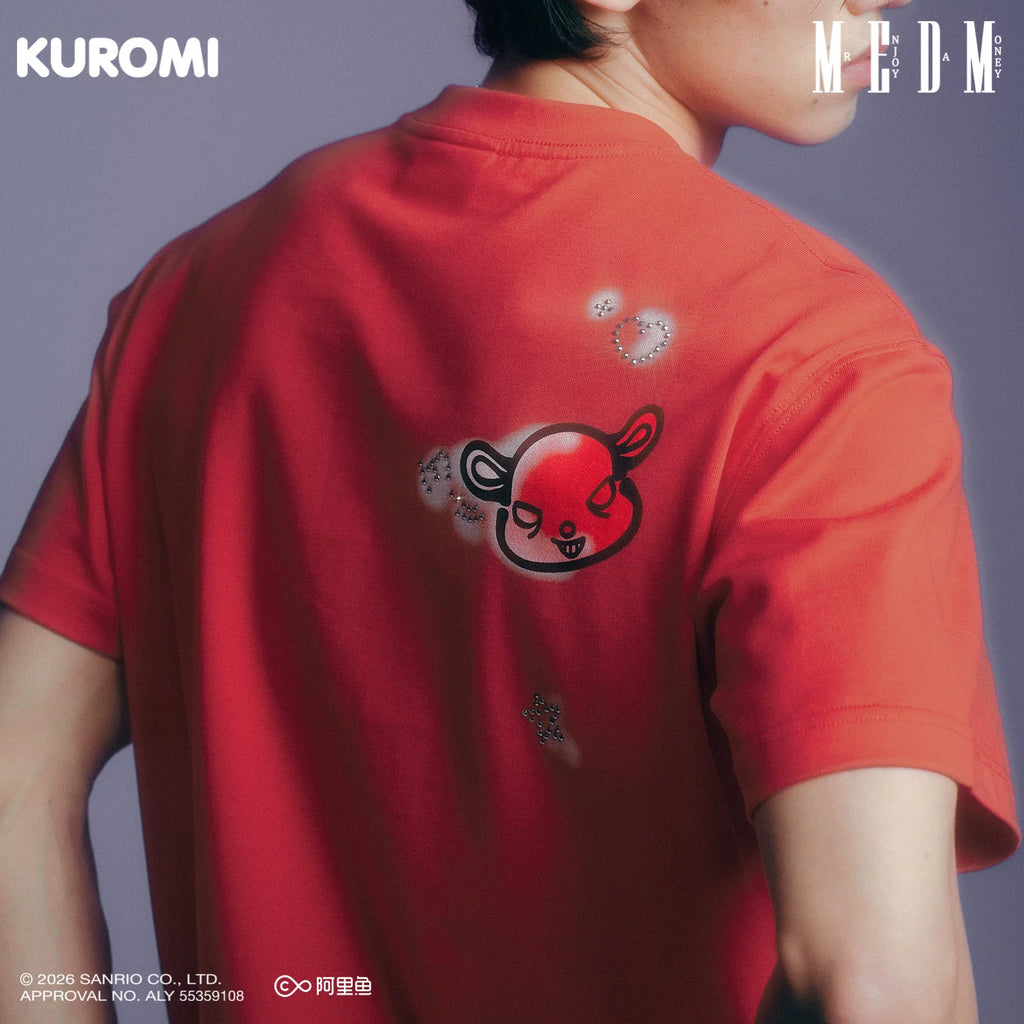 MEDM × Sanrio Family Series Graffiti Water Diamond Cool Lomi Pattern Casual Round Neck Short Sleeve Summer Couple T-shirt