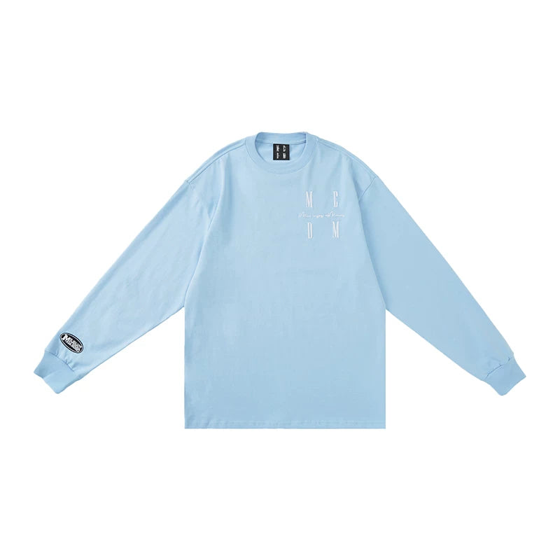 MEDM long sleeve embroidered T-shirt China-Chic brand LOGO top Wang Hedi's same spring and autumn loose T-shirt
