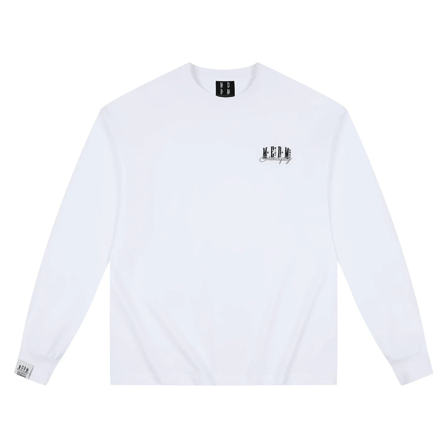 MEDM solid color sterile letter logo round neck casual long sleeved T-shirt basic versatile couple base shirt top autumn