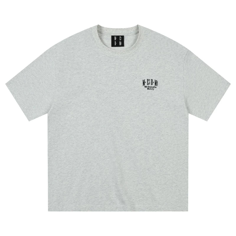 MEDM letter embroidered T-shirt unisex American TEE loose base short sleeved 2025 spring fashion brand T-shirt