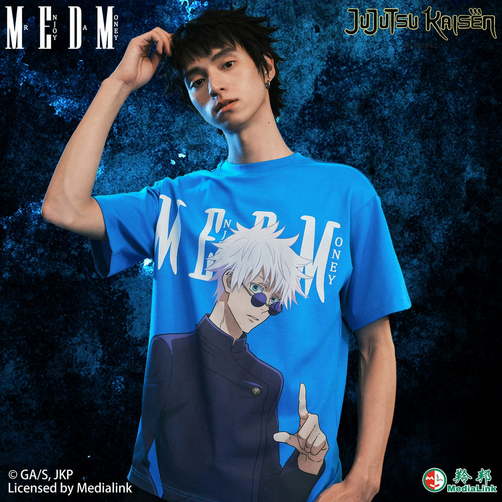 MEDM x Spell Battle Collaboration - Anime Character Printing Basic Casual Round Neck Short sleeved Men's and Women's T-shirts