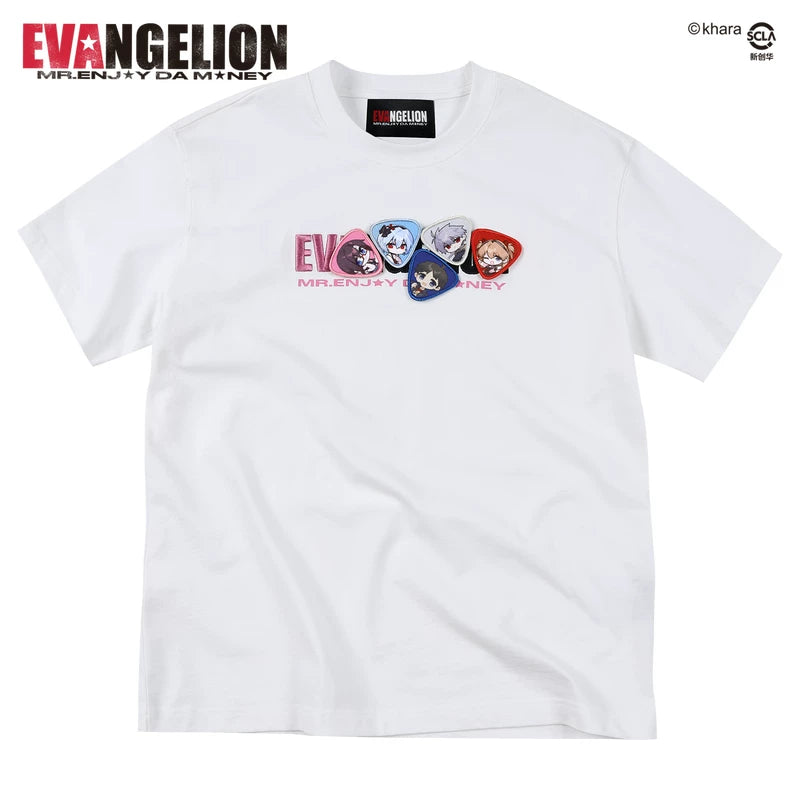 MEDMxEVA NEVER END Series Q-Version Character Velcro Short Sleeve Printed Logo Casual Round Neck T-shirt Trendy