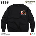 MEDM x Spell Battle Collaboration - Big M Character Avatar Embroidered Letter Casual Water Washed and Velvet Long Sleeve T-shirt for Men