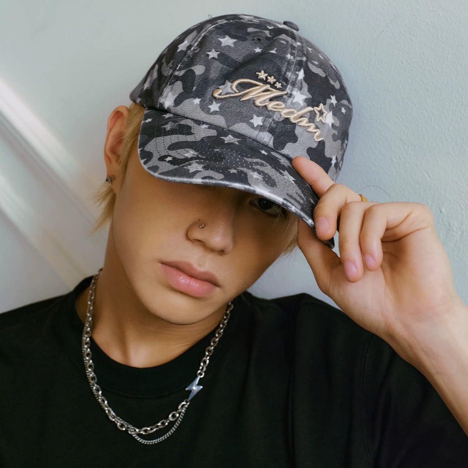 MEDM letter logo embroidered camouflage sun protection baseball cap summer new style American retro casual duckbill cap for men and women