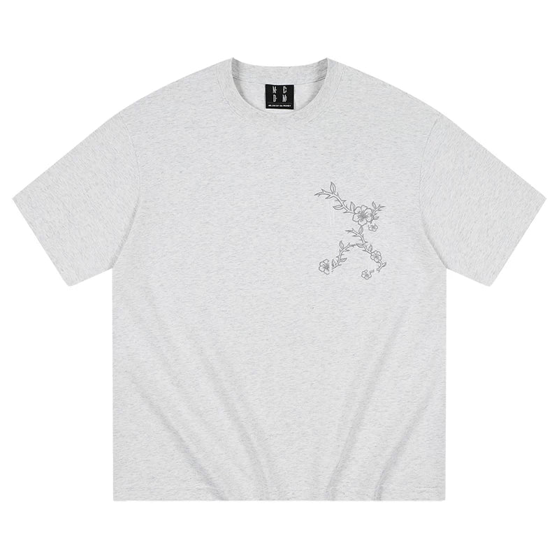 MEDM Flower Cool Sunscreen UPF50+Solona Short Sleeve T-shirt for Men and Women, Loose Summer Top, T