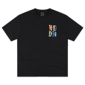 MEDM Woolen Embroidered Logo Casual Round Neck T-shirt American Street Loose Shoulder Men's and Women's Short Sleeves Summer