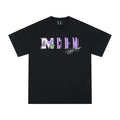 MEDM Mosaic Flower Series Short Sleeve T-shirt for Men and Women, Summer American Loose Round Neck Half Sleeve T-shirt