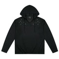 MEDM Hoodie Shoulders Dark Flower Nail Bead Long Sleeve T-shirt Commuter Thin Solid Color Simple Casual Top Autumn