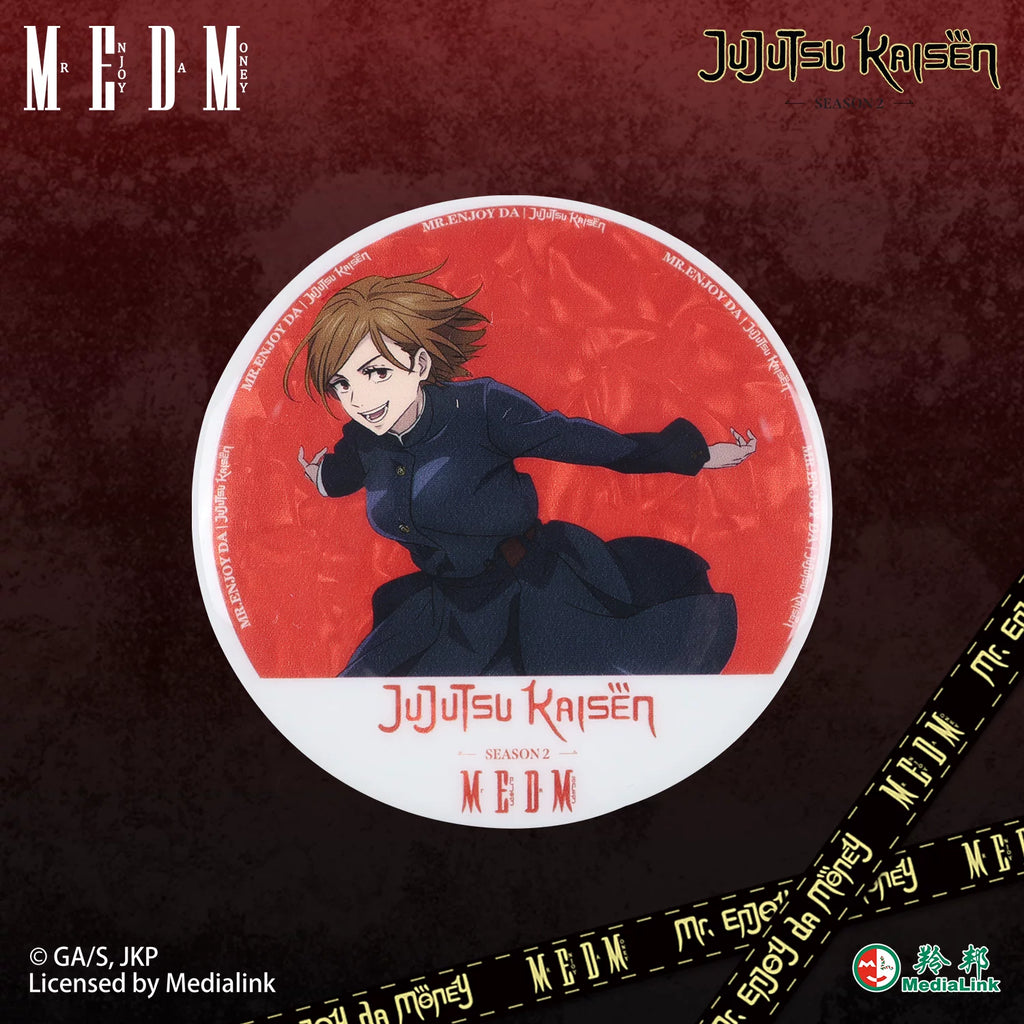 MEDMx Spell Battle Collaboration - Tiger Staff Yuren Gojo Satoru Anime Character Badge Blind Box 58mm Peripheral Gift