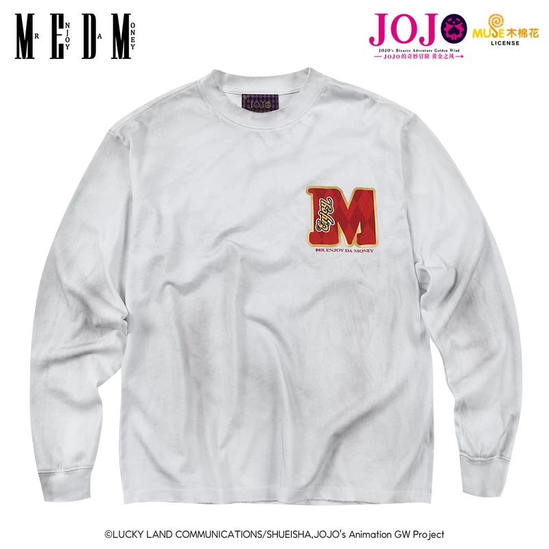 MEDMxJOJO's Bizarre Adventure Collaboration - Character Anime Printed Washed Outdated Casual Long Sleeve T-shirt Autumn