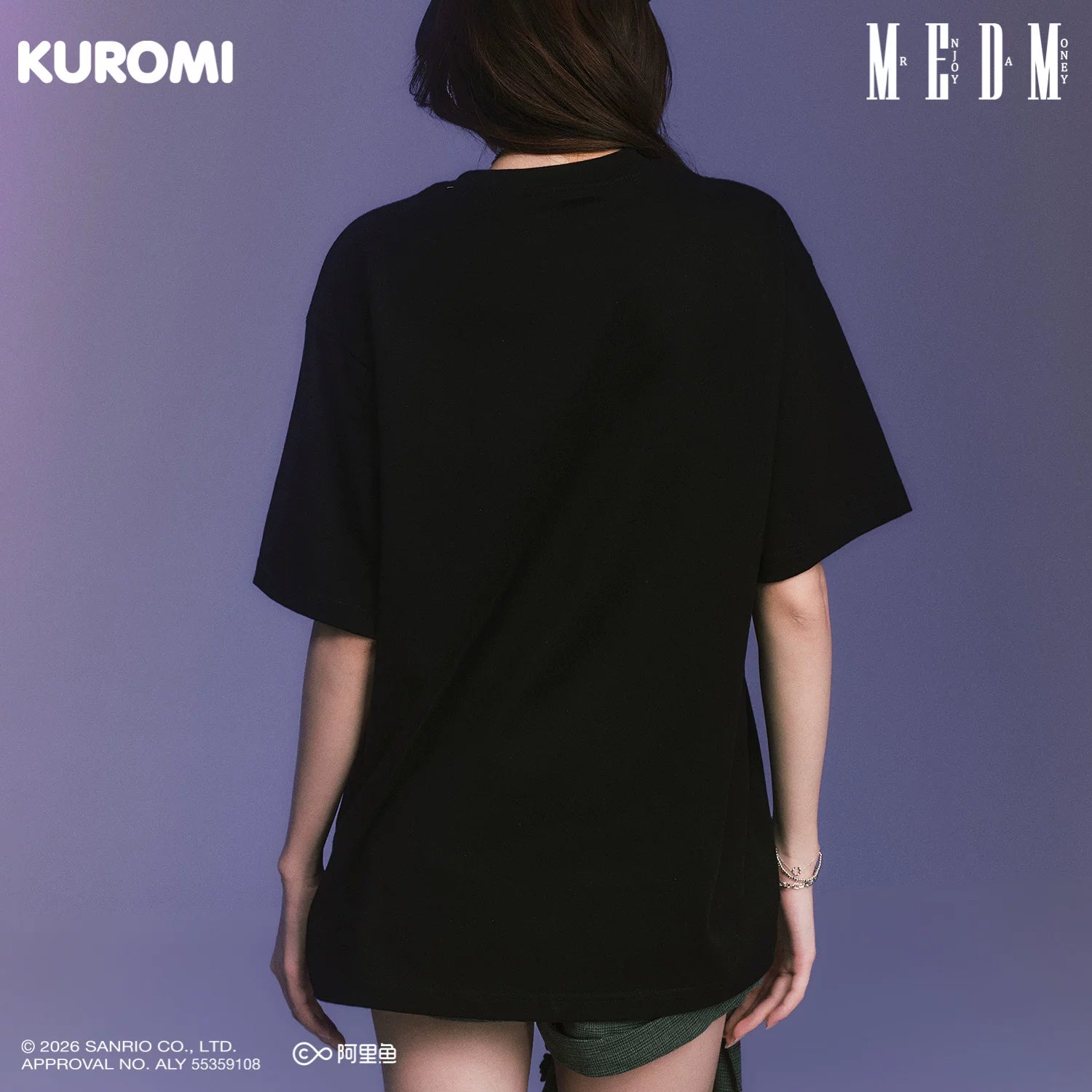 MEDM × Sanrio Family Series Knitted Pocket Casual Round Neck Short Sleeve Cool Lomi Pattern Loose T-shirt Summer