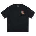 MEDM Pet Kitten Toothbrush Embroidery Velcro Short Sleeve Casual T-shirt Simple and Versatile for Men and Women Couple Short Tee