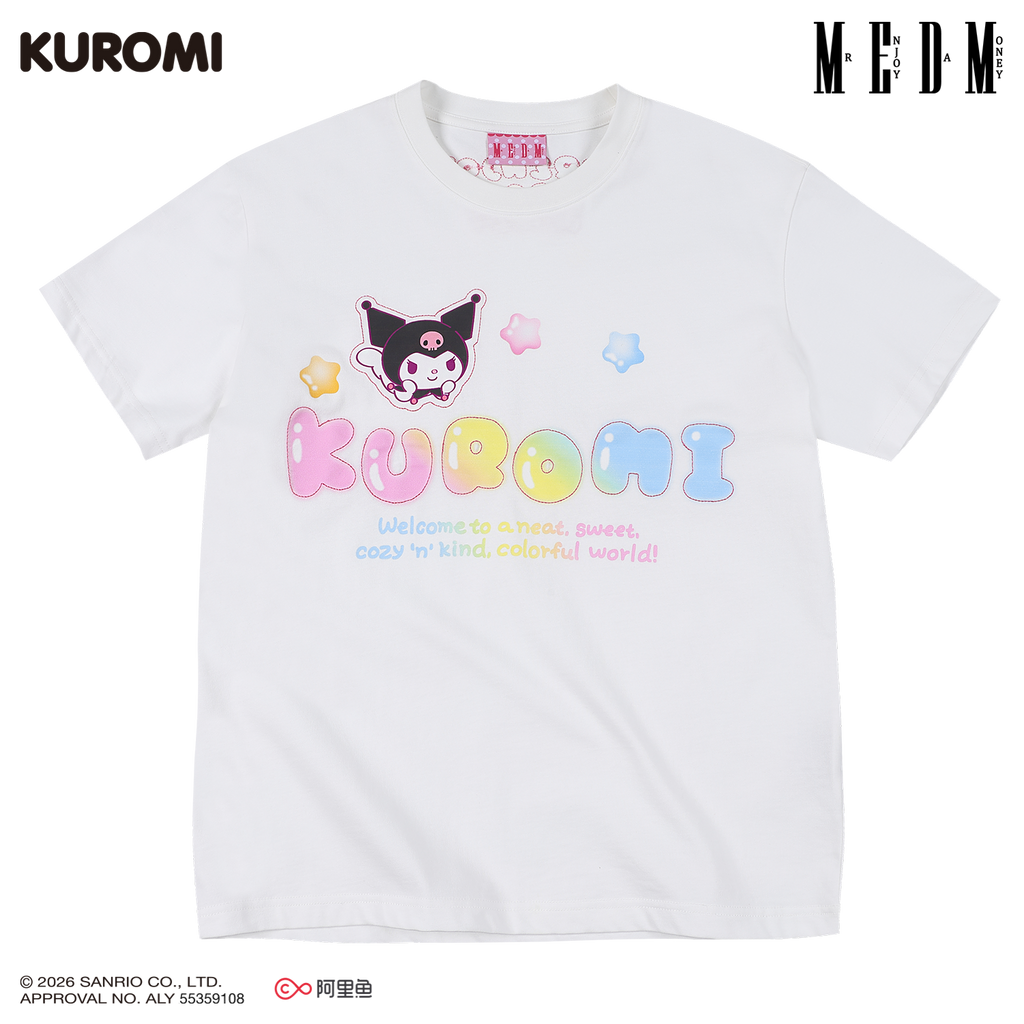 MEDM × Sanrio Family Series Shining Anime Logo Printed Casual Short Sleeve Cute Sweet Girl Round Neck T-shirt