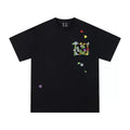MEDM Embroidered Flower Short Sleeve T-shirt for Men's Summer Trendy Brand Ins American Leisure High Street Versatile Couple Half Sleeve T-shirt
