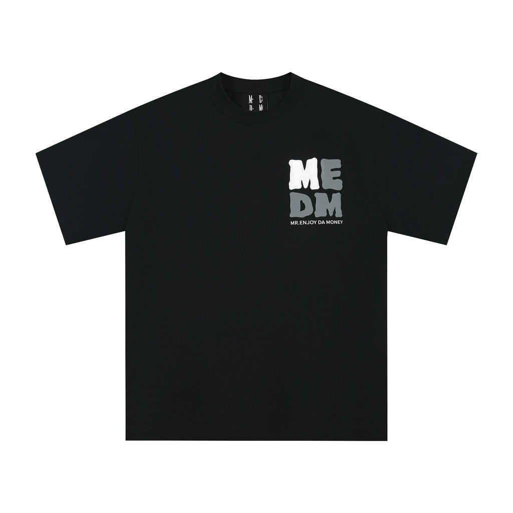 MEDM badge embroidered letters basic ins men's short sleeve T-shirt outdoor casual spring summer loose round neck China-Chic