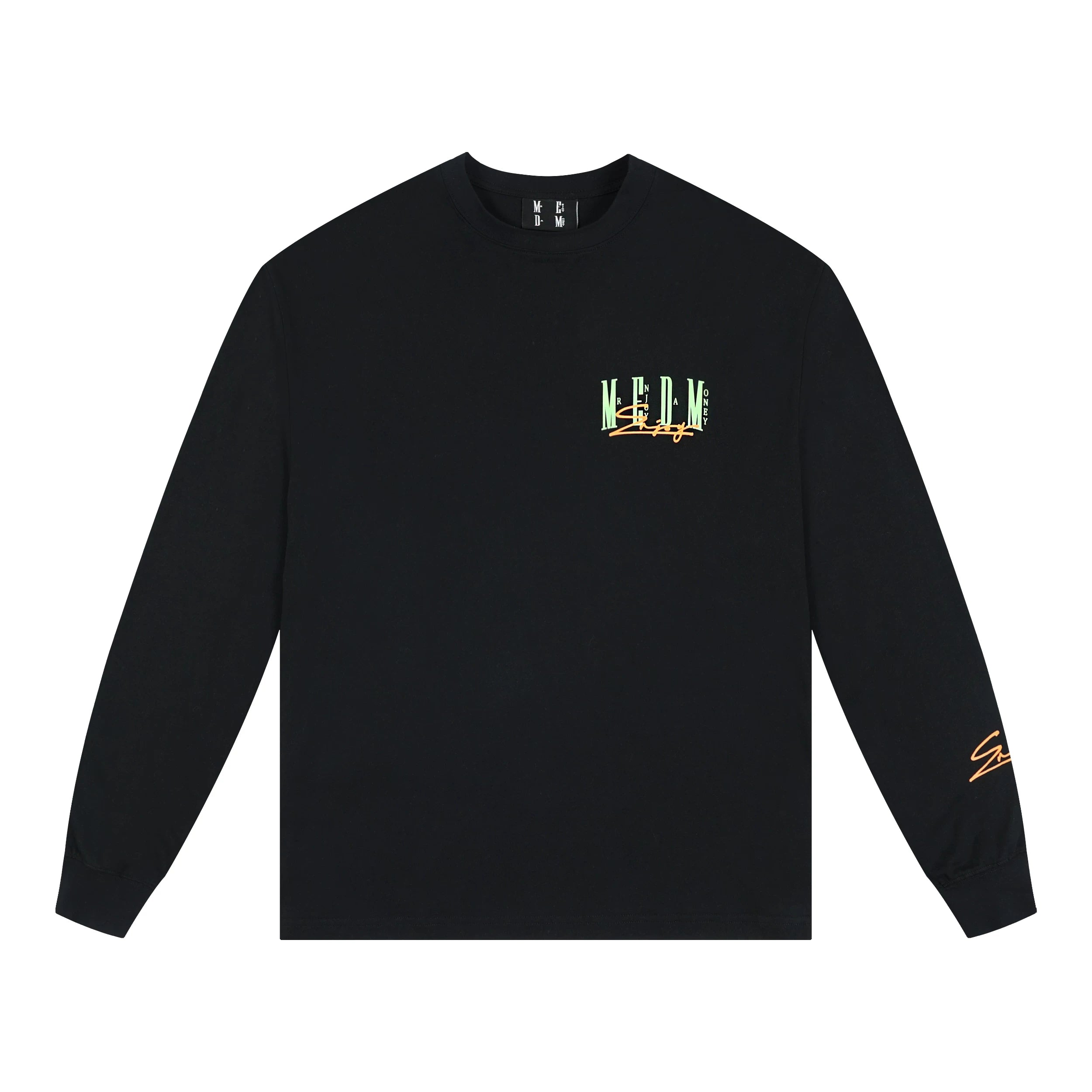 MEDM Trendy Brand Basic Printed Long Sleeve T-shirt for Men and Women, Spring and Autumn American High Street Retro Casual T-shirt