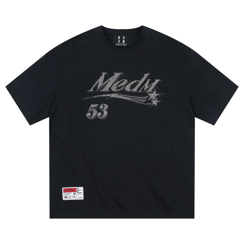 MEDM Diamond Series Summer American Short sleeved T-shirt for Men and Women, niche hip-hop top design sense, summer clothes T