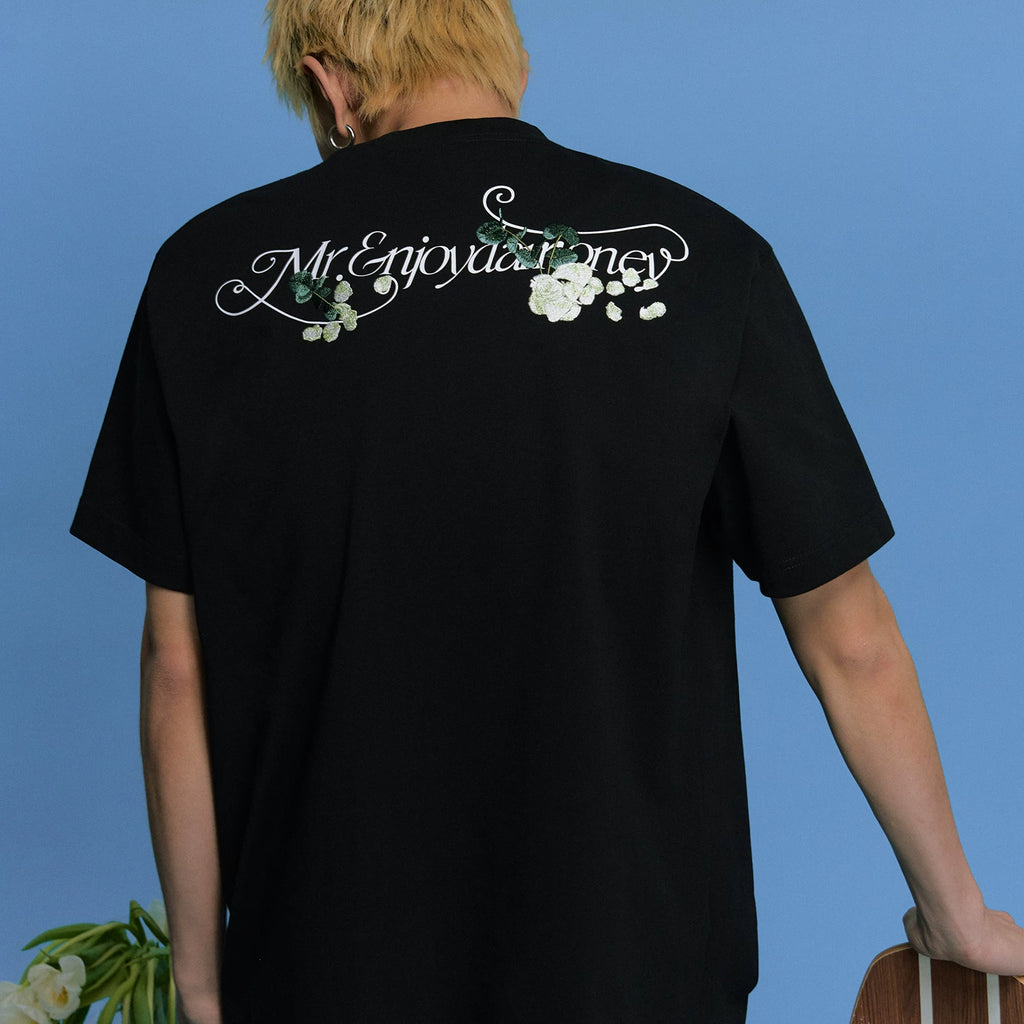MEDM26SS large M rose flower short sleeved T-shirt for men, 2026 new American summer top, trendy brand casual T-shirt