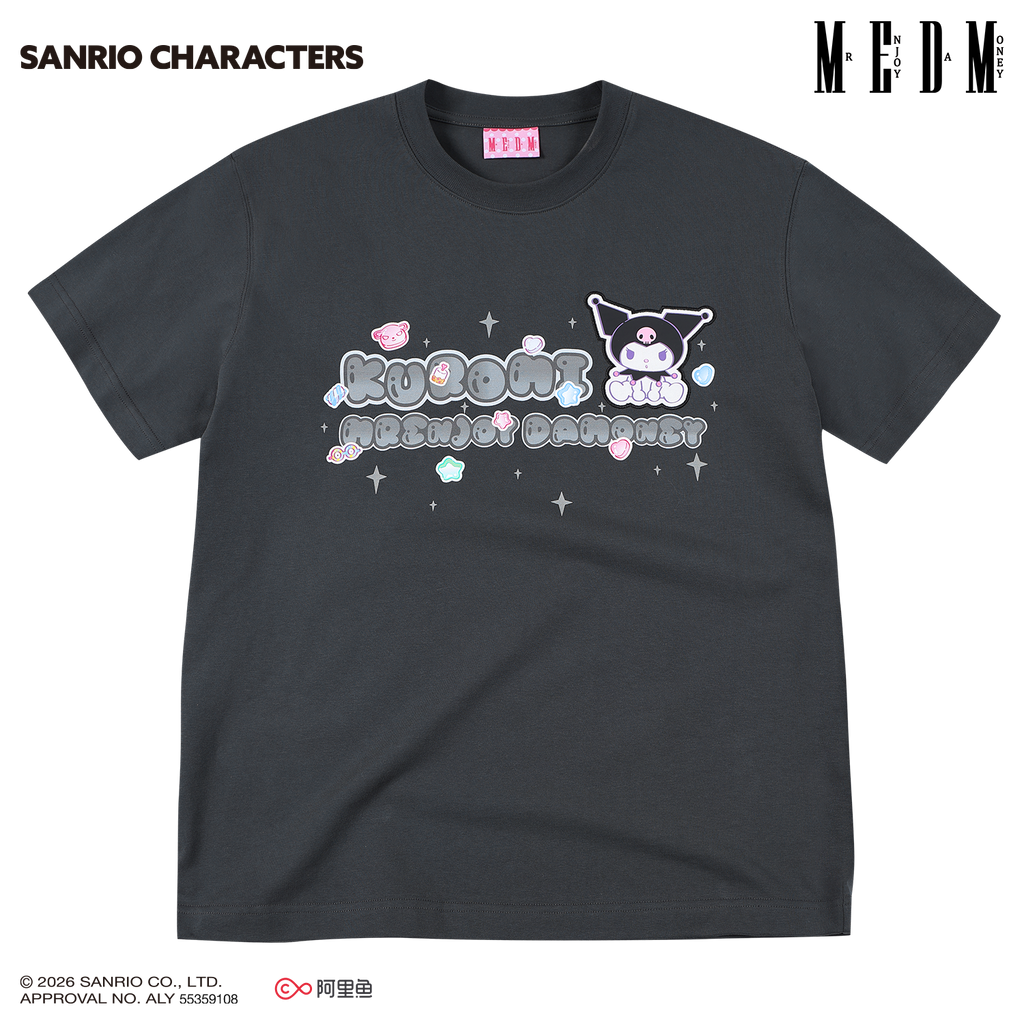 MEDM × Sanrio Family Series Candy Burst Logo Printed Casual Round Neck Short Sleeve Cute Style T-shirt for Women