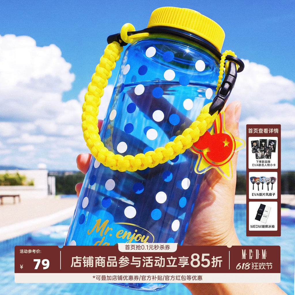 MEDM retro polka dot contrasting design graffiti transparent water cup double-layer acrylic portable high-value ton cup