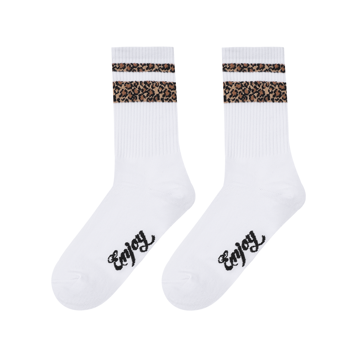 MEDM three-dimensional leopard print jacquard sweat absorbing breathable socks with versatile retro contrasting colors for men and women striped mid tube socks