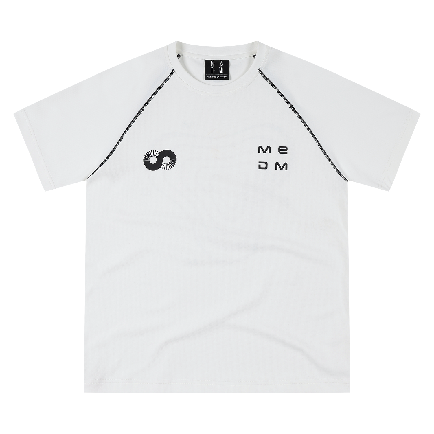 MEDM contour letter print sports style casual round neck T-shirt trend simple and versatile men's and women's loose short sleeves