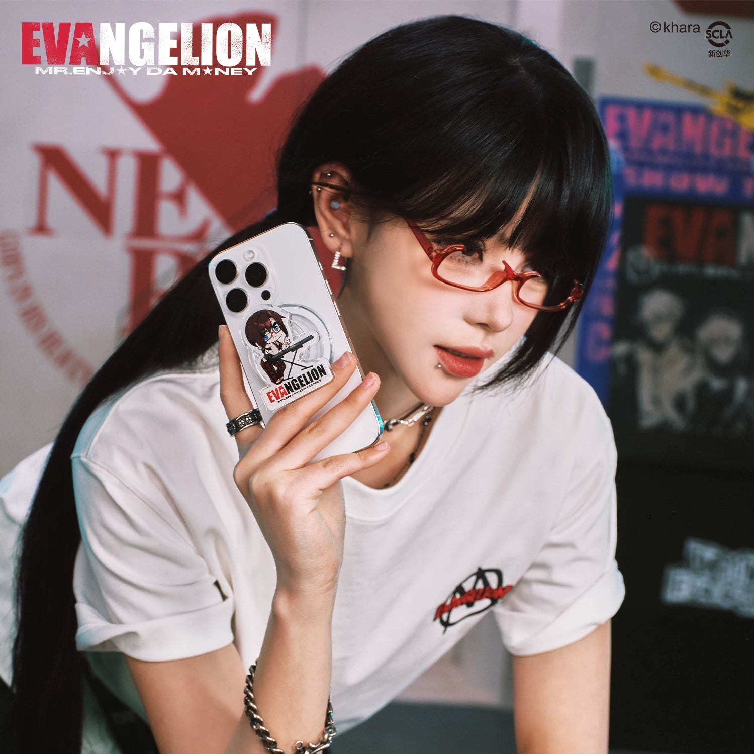 MEDMxEVA NEVER END series animation anime Q version mobile phone airbag bracket telescopic support
