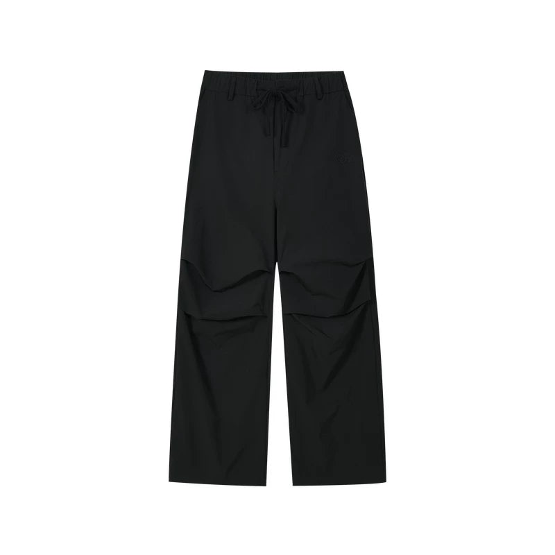 MEDM basic simple and loose double knee pleated pants 25 new versatile straight leg men's and women's drawstring casual pants for spring and autumn