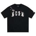 MEDM26SS cherry blossom shoulder over short sleeved men's loose five quarter sleeve summer casual T-shirt couple pullover top women