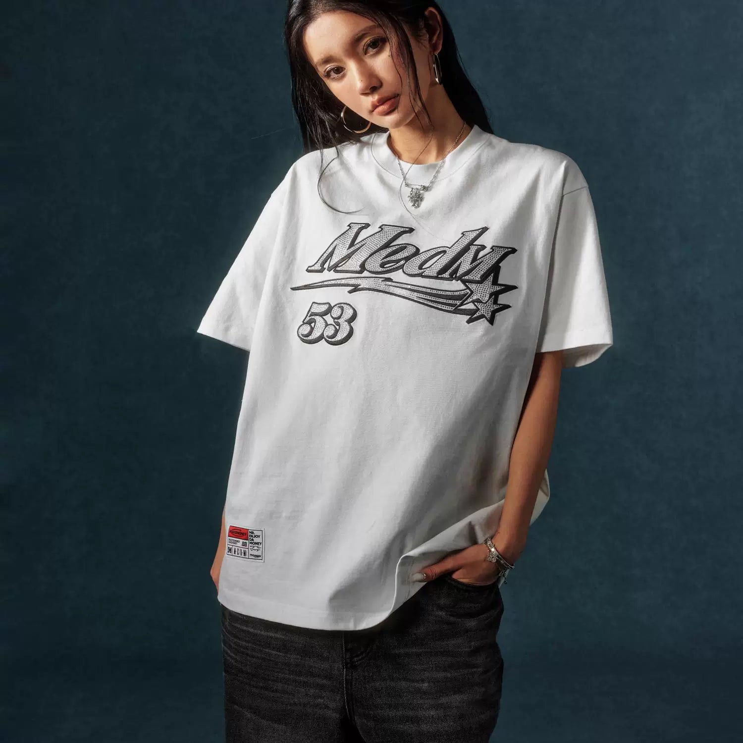 MEDM Diamond Series Summer American Short sleeved T-shirt for Men and Women, niche hip-hop top design sense, summer clothes T