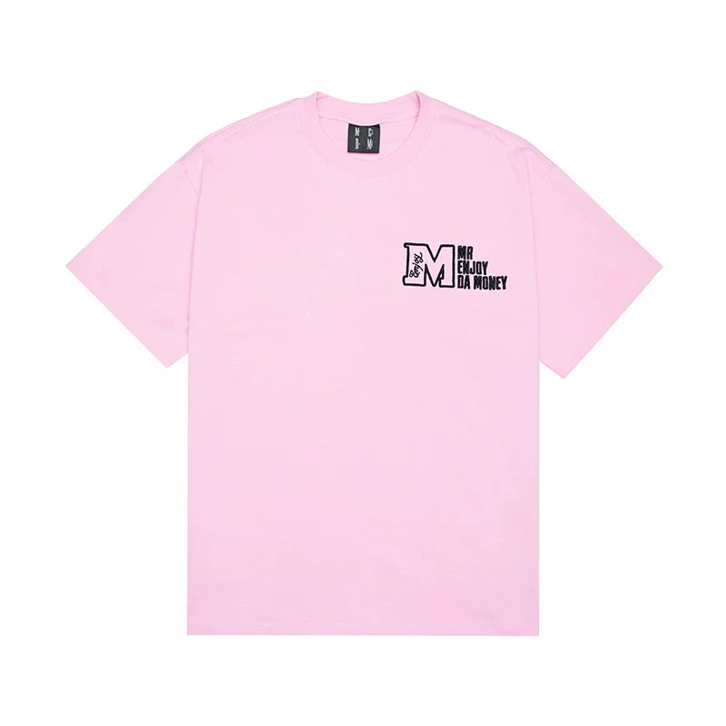 MEDM Trendy Brand Basic Short sleeved T-shirt Unisex Summer American Loose Vintage 5/ Sleeve T-shirt