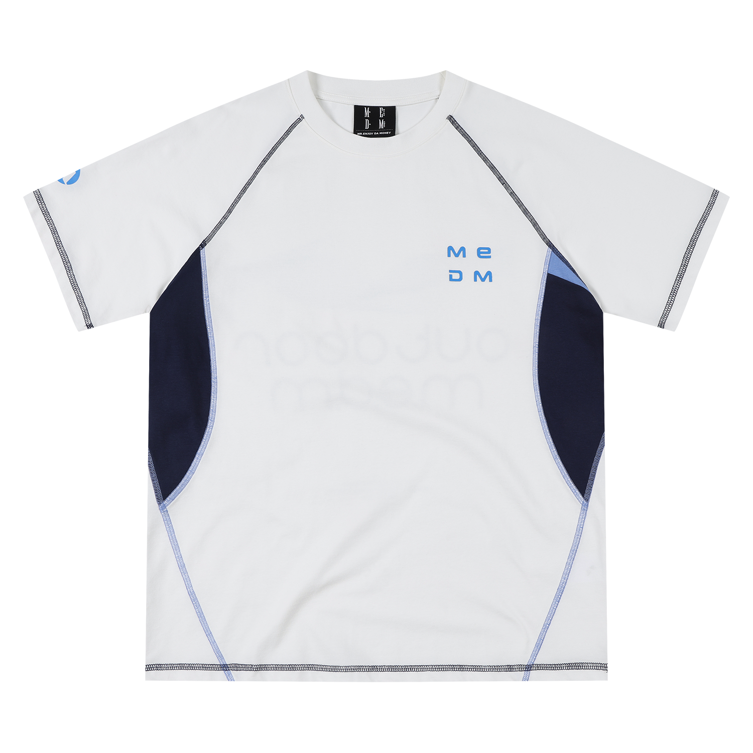 MEDM Ripple Gradient Letter Printed Casual Round Neck T-shirt Trendy Sports Wind Speed Dry Breathable Short Sleeve Half Sleeve Summer