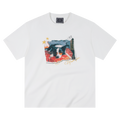 MEDMxYAD collaboration healing cute pet photo visual printing casual round neck T-shirt trendy couple short sleeved