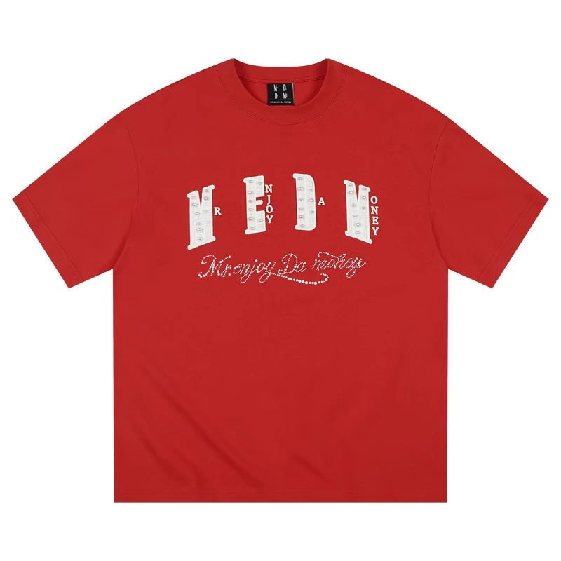 MEDM Pearl Lace Patch Embroidery Tee