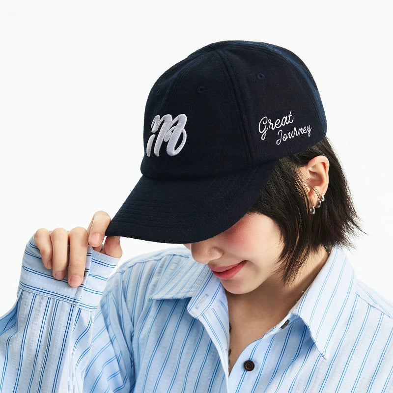 MEDM versatile low-key simple letter embroidery casual daily baseball cap classic soft top curved brim duckbill cap trendy